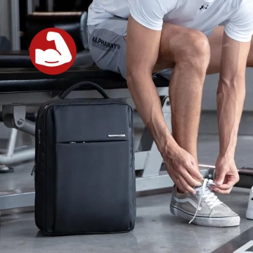 Рюкзак для ноутбука Mark Ryden 15,6 дюйма, ручна поклажа, безкоштовний, водонепроникний, для бізнесу та подорожей, жорсткий, блискавка YKK, тканина Оксфорд 40×30×10 см – чорний