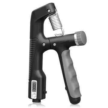 Grip na cvičenie rúk, nastaviteľný 10-100 kg, tréning, šport, rehabilitácia, s počítadlom, Čierna