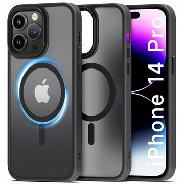 Case for iPhone 14 Pro Mag Safe Matt Case Cover matte Alogy Ring armored phone case Black