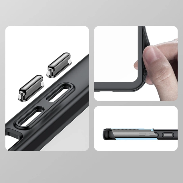 Ochranné puzdro na telefón Outer Space Case pre kryt Samsung Galaxy S23 Plus s pružným rámom priehľadný