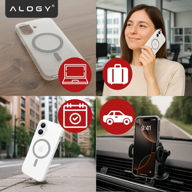 Kryt pre Apple iPhone 16 Pro Max Alogy MagSafe Hybrid Matte Case Matný kryt s ochranou šošovky čierny