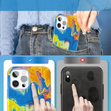 Кольоровий чохол Kingxbar Watercolor Series для iPhone 12 Pro Max жовто-блакитний