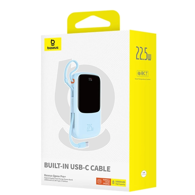 Powerbank Baseus Qpow Pro+ 22.5W 10000mAh USB-C Niebieski