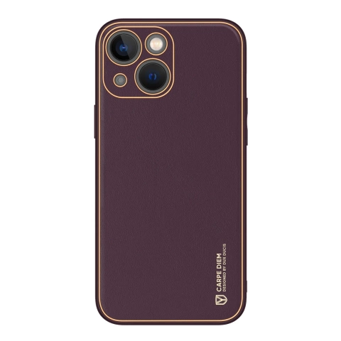 Dux Ducis Yolo case iPhone 14 Plus elegant cover з екологічної шкіри фіолетового кольору