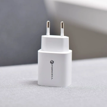 FORCELL F-ENERGY nástenná nabíjačka typu C USB A PD QC4.0 3A 30W biela