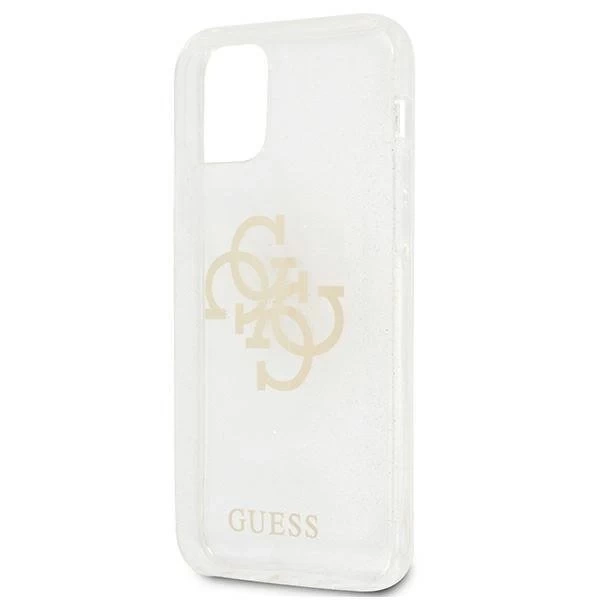 Guess GUHCP12LPCUGL4GTR iPhone 12 Pro Max 6,7" priehľadné pevné puzdro Glitter 4G Big Logo