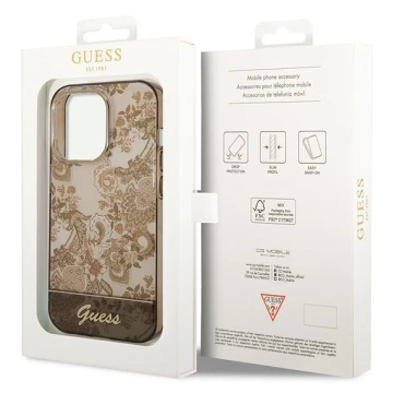 Etui Guess GUHCP14XHGPLHC do Apple iPhone 14 Pro Max 6,7" okrové pevné pouzdro Porcelain Collection