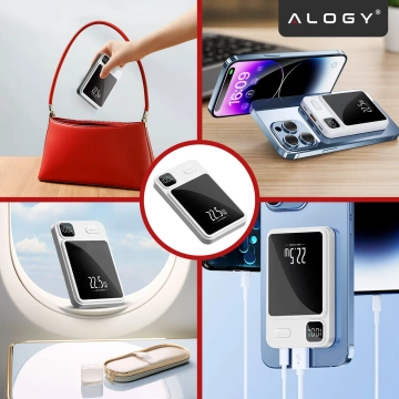 PowerBank Alogy MagCharge 22,5 W PD20W PowerDelivery Schnellladung 10000 mAh kabellos für MagSafe White