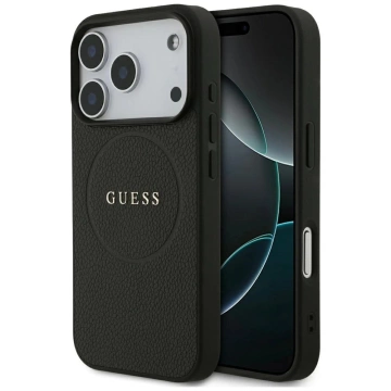 Etui do iPhone 17 Pro Guess Grained Ring MagSafe Black