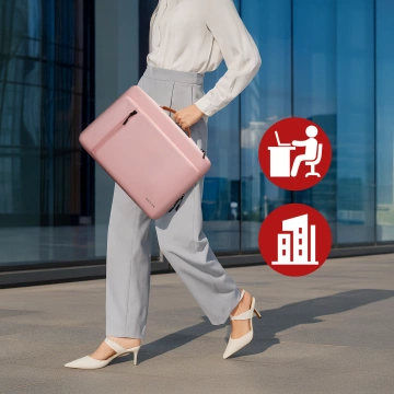 Bange waterproof bag for laptop up to 15.6" - spacious and comfortable, resistant and breathable, city and travel bag for work and plane, unisex - Pink