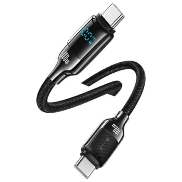 Kábel USAMS USB-C na USB-C 1,2 m, 100 W, digitálny displej, čierny