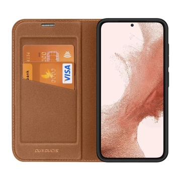 Dux Ducis Skin X2 protective case for Samsung Galaxy S23 flip case wallet stand brown