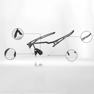 Фотохромні велоскуляри Rockbros 10173 UV400 - чорно-червоні