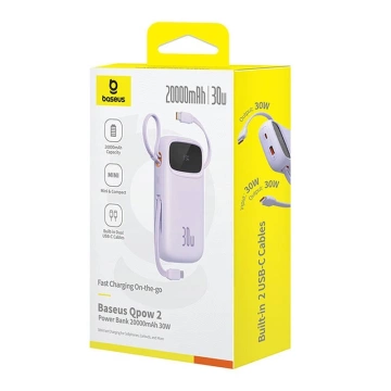 Powerbanka Baseus QPow 2 20000mAh 30W 2xUSB-C fialová