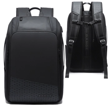 Водонепроникний рюкзак Bange для ноутбука 15.6", city traveler, 45х30х16 см, для роботи, літака, чоловічий, жіночий, з USB портом Чорний