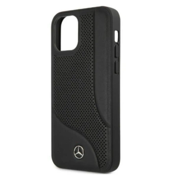Mercedes MEHCP12LCDOBK Schutzhülle für Apple iPhone 12 Pro Max 6.7" schwarz/schwarz Hardcase Leder perforierter Bereich