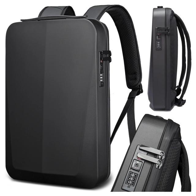 Bange wasserdichter Rucksack für 15,6-Zoll-Laptop, Stadtreisender, 45 x 30 x 16 cm, für Arbeit, Flugzeug, Herren, Damen, mit USB-Anschluss Schwarz