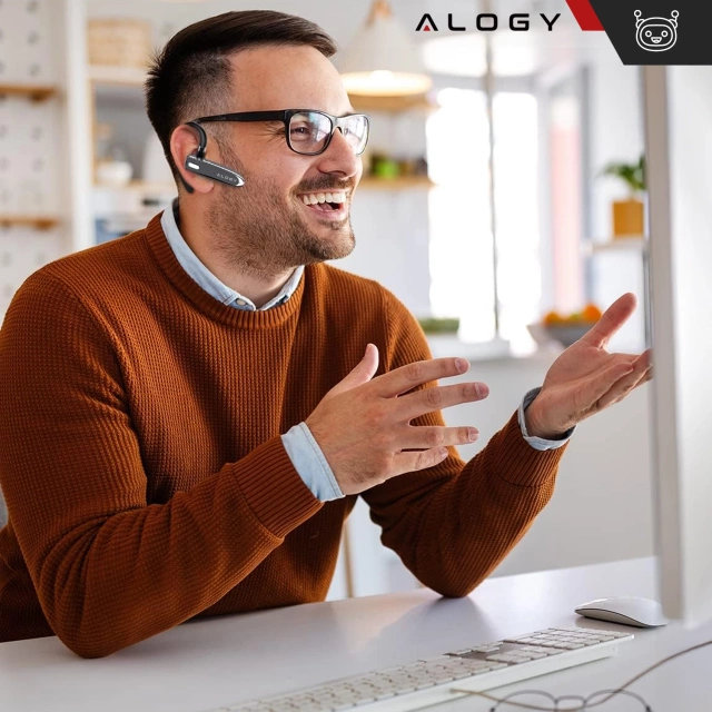 Kabelloses Headset für Bluetooth 4.0-Anrufe, Auto-Headset mit Display V8 Schwarz