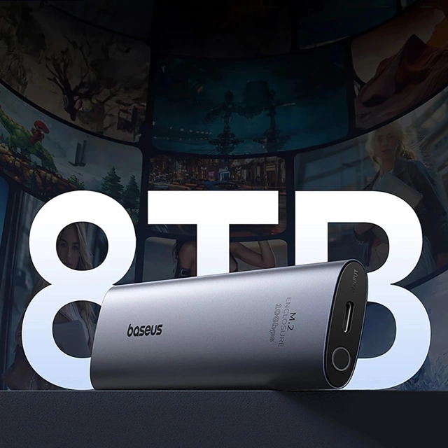 Baseus FlyJoy M.2 NVMe 10 Gb/s SSD Enclosure – Gray Case up to 8 TB