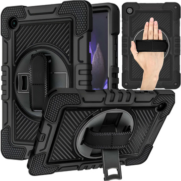 Hülle für Samsung Galaxy Tab A9 Plus 2023 11" X210/X215/X216 Panzerhülle mit Riemen Alogy Case schwarz