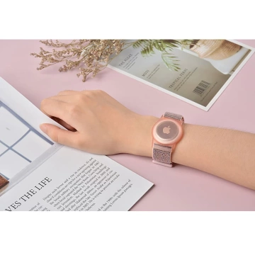 Kids Nylon Strap Wristband for Apple AirTag Lime