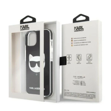 Ochranné pouzdro na telefon Karl Lagerfeld KLHCP13STPECK pro Apple iPhone 13 Mini 5,4" hardcase černá/černá Choupette Head