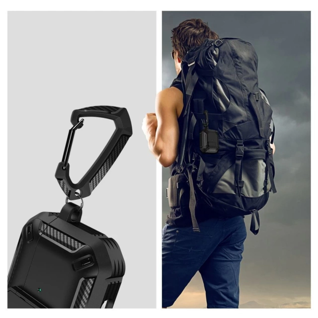 Etui X-Carbo pre Apple AirPods Pro 1/2 Black