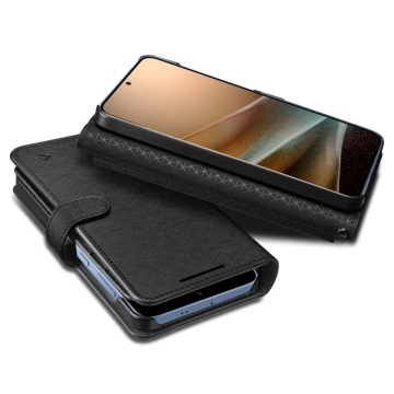 Peňaženka Spigen pre Samsung Galaxy S25 Plus čierna "S"