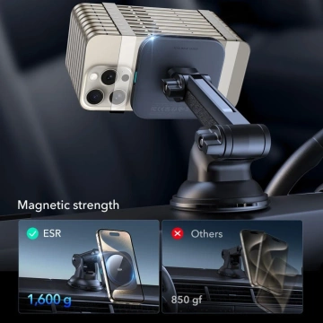 Uchwyt Samochodowy ESR HaloLock Qi2 15W MagSafe Czarny