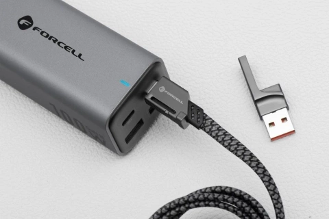 Kabel 4w1 Forcell USB-C USB-A Lightning 60W QC4.0 PD Laptop Nylon 1m