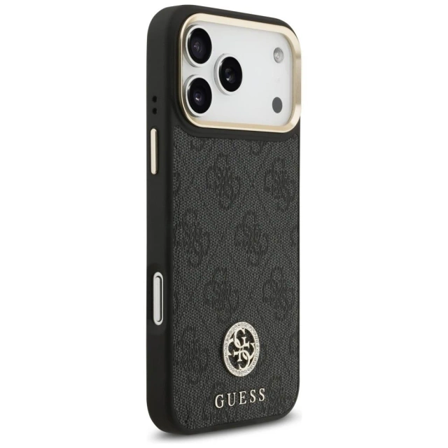 Etui Guess 4G Strass Logo Big Strap MagSafe do iPhone 17 Pro Max Czarny