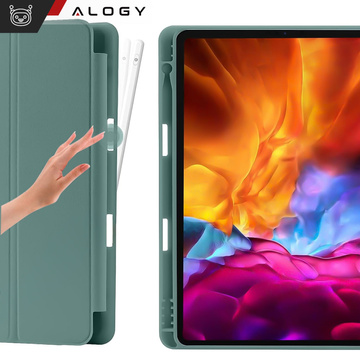 Obal pre Apple iPad 10.2 9 Gen 8/7 2021/2020/2019 Smart Pencil Case Alogy TPU Kryt na tablet Zelené sklo