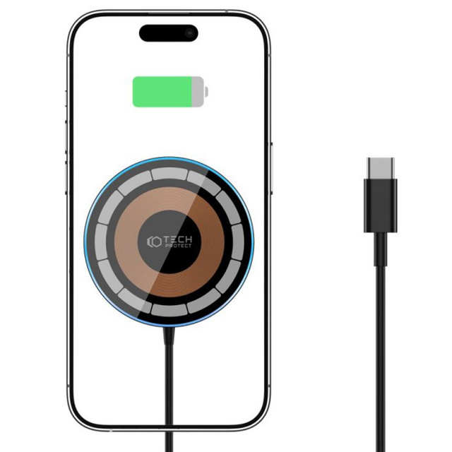 TECH-PROTECT QI15W-A30 MAGNETICKÁ BEZDRÔTOVÁ NABÍJAČKA MAGSAFE ČIERNA