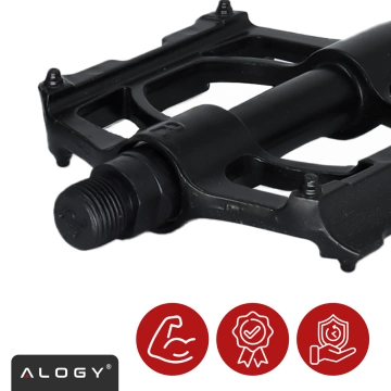 Platform bicycle pedals for MTB bicycles, aluminum 9/16" Black aluminum set [2 pcs.]