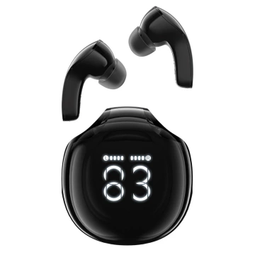 Бездротові навушники-вкладиші Acefast T9 Bluetooth 5.3 з дисплеєм - чорні
