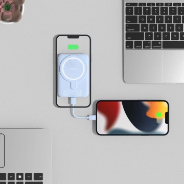 Powerbanka LifeMag PB10 s MagSafe 5000mAh modrá