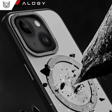 Etui pancerne Alogy Stand Ring Case obudowa ochronna na telefon do MagSafe do Apple iPhone 14 Plus Czarne + Szkło