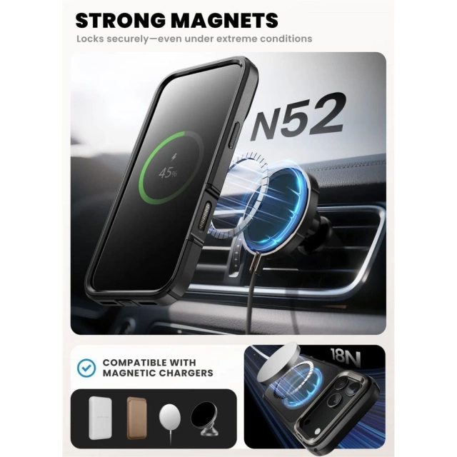 Etui Supcase Ares Flip Mag MagSafe do iPhone 17 Pro Max Black