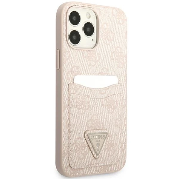 Etui Guess GUHCP13LP4TPP für iPhone 13 Pro / 13 6,1" Hardcase 4G Triangle Logo Cardslot
