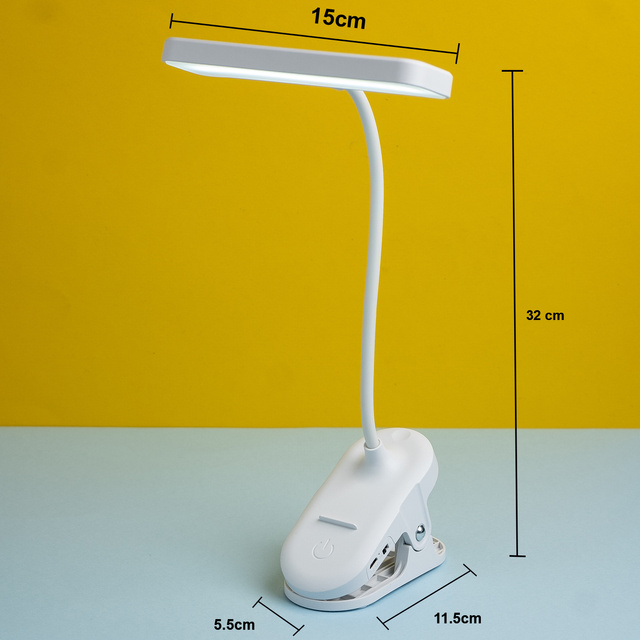 Stolný LED stolík na čítanie nočného osvetlenia s klipsovou lampou Dotykový bezdrôtový USB kábel s 3 režimami