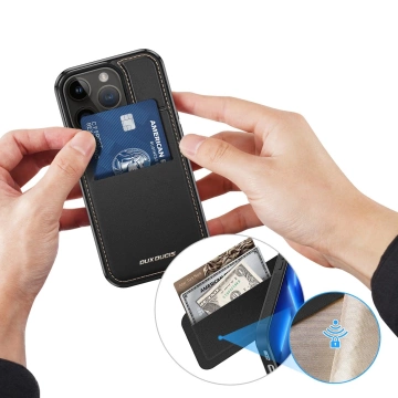 Dux Ducis Rafi Mag Wallet Case mit 3-in-1-Ständer für iPhone 13 Pro mit MagSafe und RFID-Blockierung - Schwarz