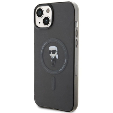 Puzdro Karl Lagerfeld KLHMP15MHFCKNOK pre iPhone 15 Plus 6,7" čierno/čierne pevné puzdro IML Iconic MagSafe