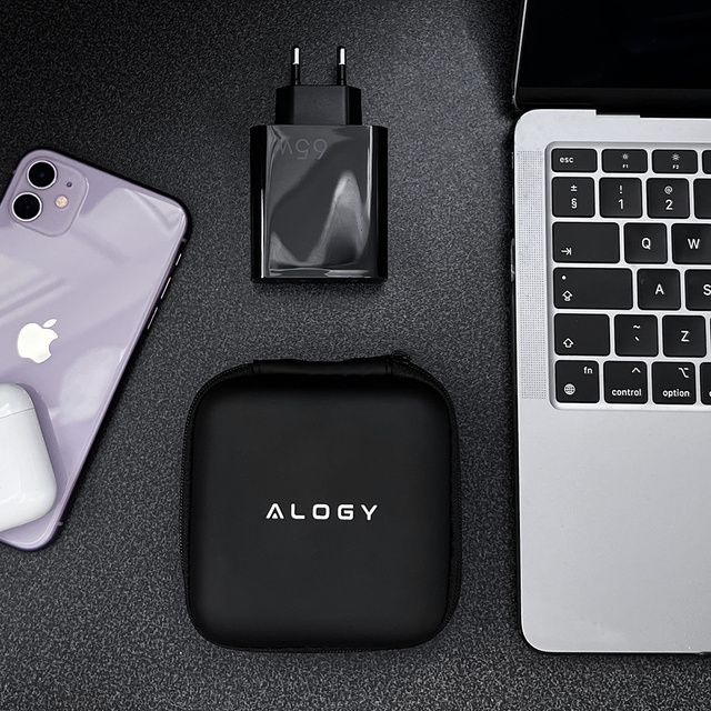 Чохол на блискавці Alogy Protect універсальний чохол для аксесуарів навушники, кабель, зарядний чорний