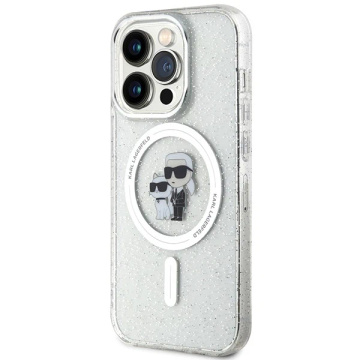 Etui Karl Lagerfeld KLHMP15LHGKCNOT do iPhone 15 Pro 6.1" transparent hardcase Karl&Choupette Glitter MagSafe