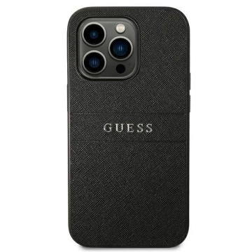 Etui Guess GUHCP14LPSASBBK do Apple iPhone 14 Pro 6,1" čierny/čierny remienok Saffiano