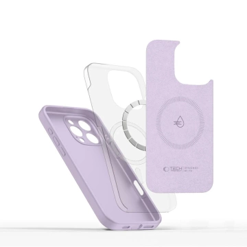 Tekutý silikónový obal Etui Tech-Protect MagSafe pre iPhone 16 Pro, fialový