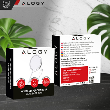 Бездротовий зарядний пристрій Alogy для MagSafe 20W для iPhone 12/13/14 / PRO / MAX / MINI White