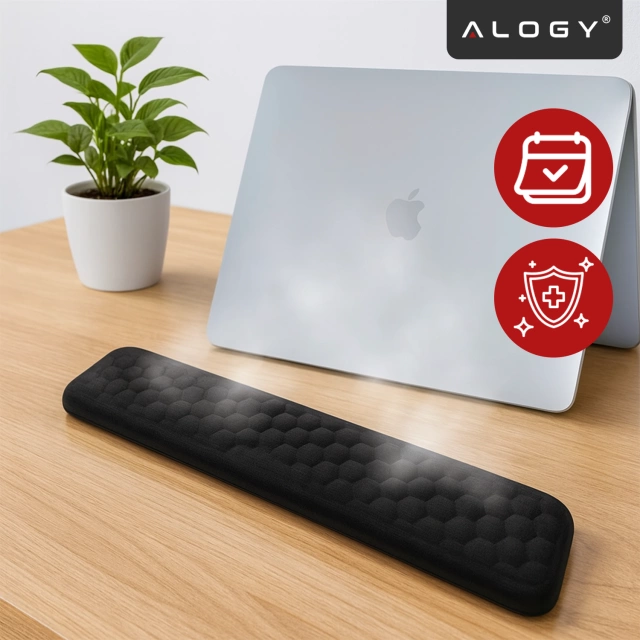 Alogy ErgoSupport™ Ergonomisches Tastatur- und Maus-Set aus Memory-Schaum, rutschfest und atmungsaktiv, Schwarz