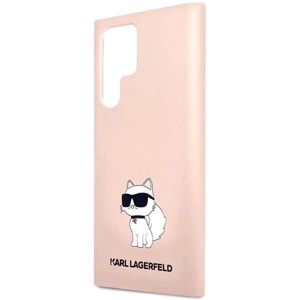 Karl Lagerfeld KLHCS23LSNCHBCP pro Samsung Galaxy S23 Ultra S918 pevné pouzdro Silikonová Choupette růžová/růžová