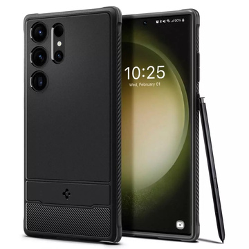 Telefón Spigen Rugged Armor pre Samsung Galaxy S23 Ultra Matte Black